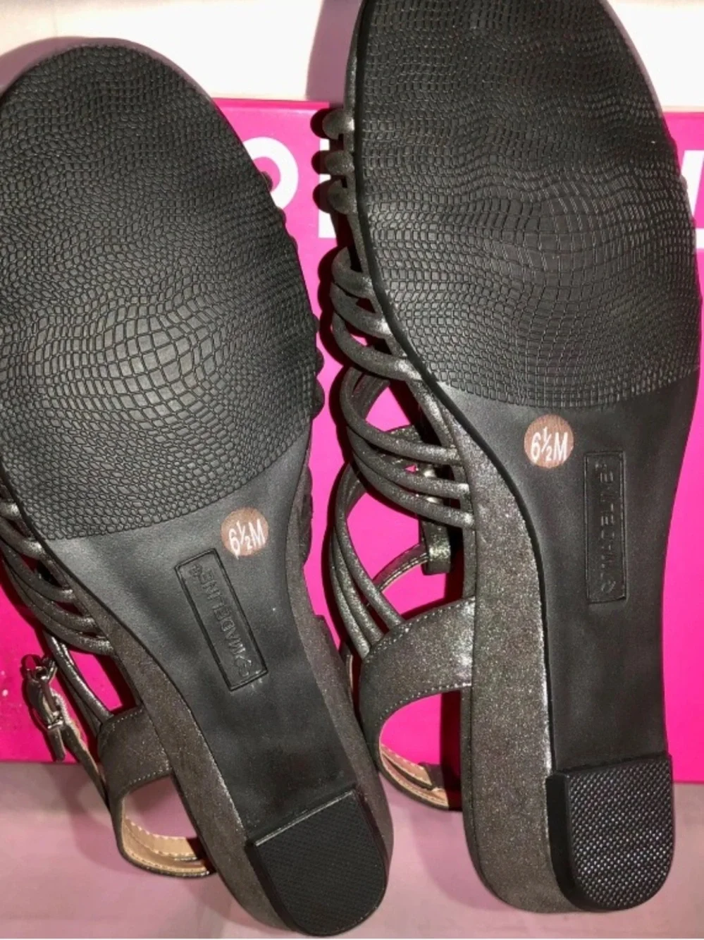 Madeline Metallic Sandals 6.5M Strappy Open Toe Evening Heels Dress Shoes NIB